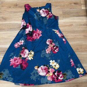 ROZ&ALI Floral Dress with Round Neck